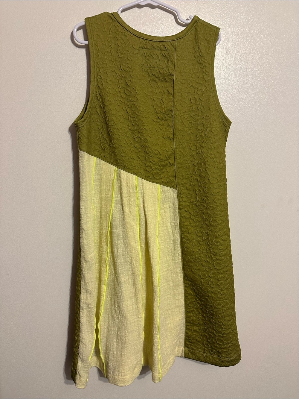 Lanoosh Olive Green + Yellow Stripe Sleeveless Dress - Picture 6 of 7
